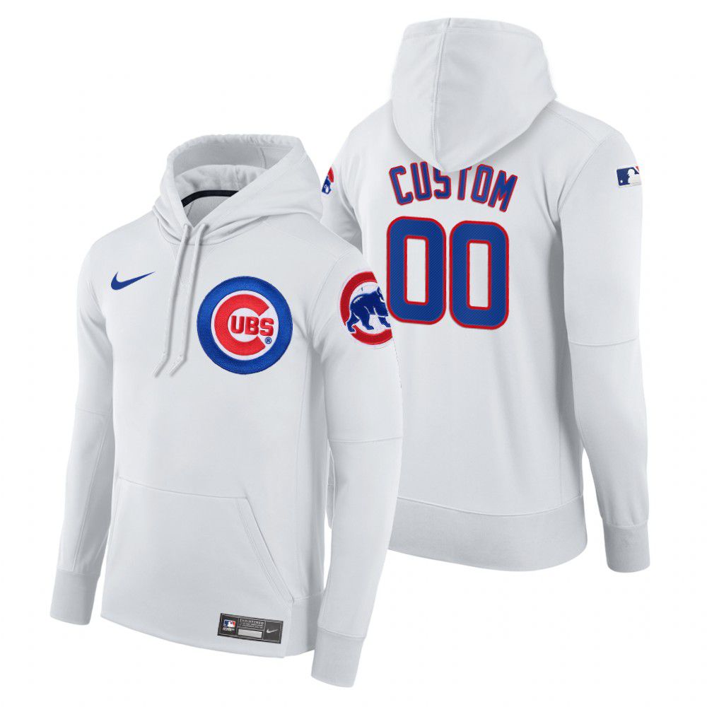 Men Chicago Cubs #00 Custom white home hoodie 2021 MLB Nike Jerseys->chicago cubs->MLB Jersey